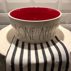NEW! Rae Dunn BONE APPETITE dog bowl 8”